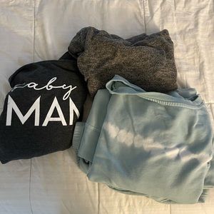 3 sweaters one sweat pant set tie dye